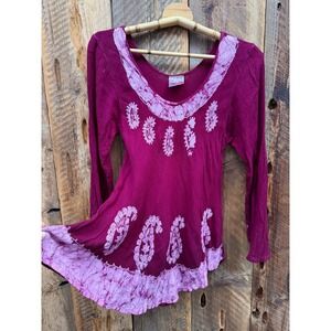 Boho Tunic OneSize Fairy Hippie Festival Cottage Ethereal Indie Grunge  Pink